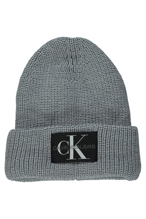 EO/MONOGRAM BEANIE W MARBLE GREY by Calvin Klein