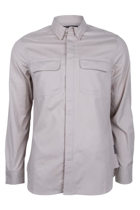 OXFORD 2 POCKET OVERSHIRT LS SOLID STONE by French Connection