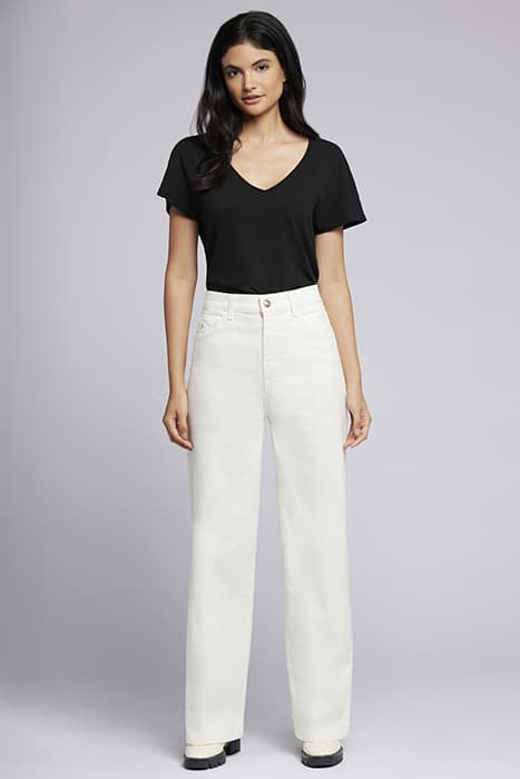 THE PIONEER HIGH RISE WIDE LEG MOONBEAM by Current/Elliott