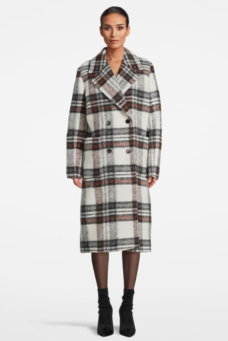 ESME CHECK COAT BLACK/WHITE/BROWN by AllSaints