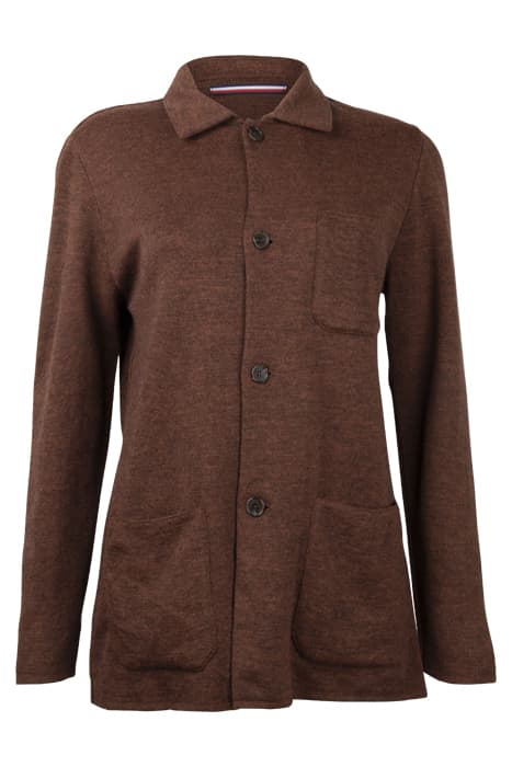 SMOCK STITCH KNIT JACKET BROWN by Tommy Hilfiger