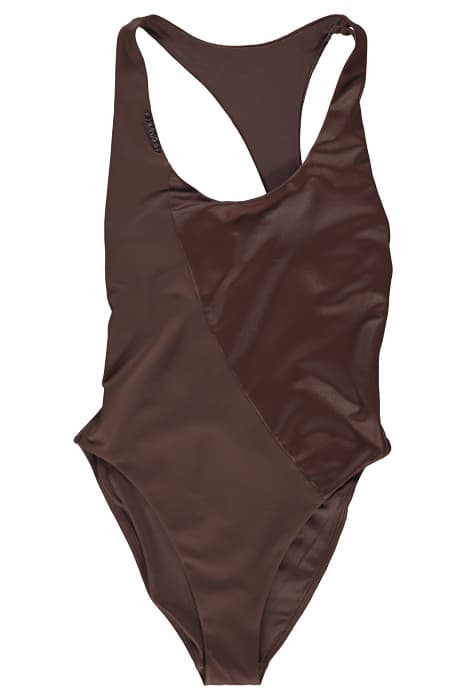 SCOOP BACK ONE PIECE DARK RAISIN by Calvin Klein