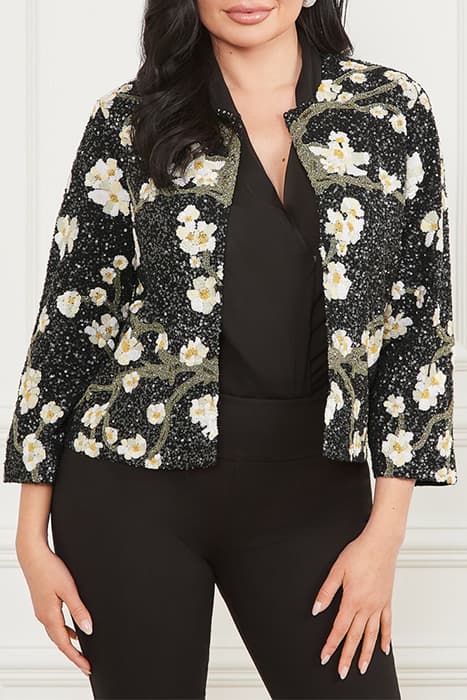 PRECIOUS EMBROIDERED JACKET BLOSSOM BLACK CAVE E by Marciano by Guess