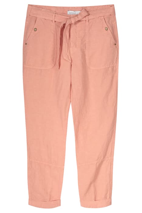 LOOSE FIT PANTS FLOWY LINEN TENCEL PINK SALMON by Summum Woman