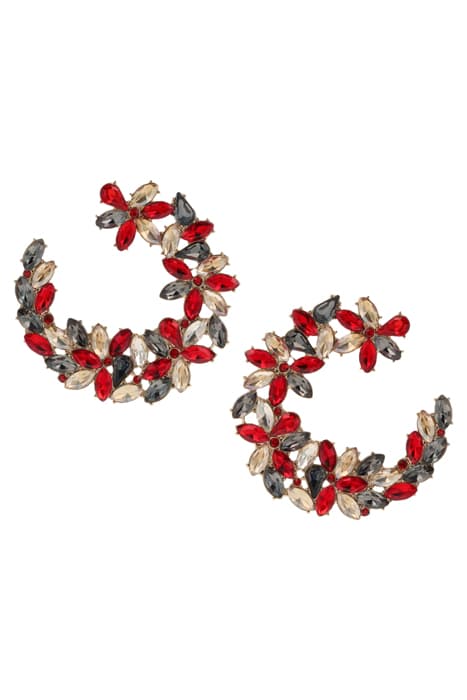 OTAZU RED CRYSTAL FLOWER HOOPS by OTAZU