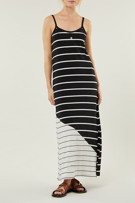 STRAPPY DRESS MIX STRIPES BLACK/OAT by 10DAYS