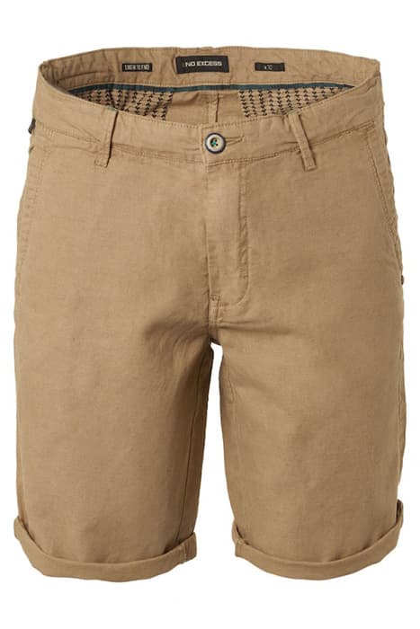 SHORT WITH LINEN GARMENT DYED CHINO KHAKI by No Excess