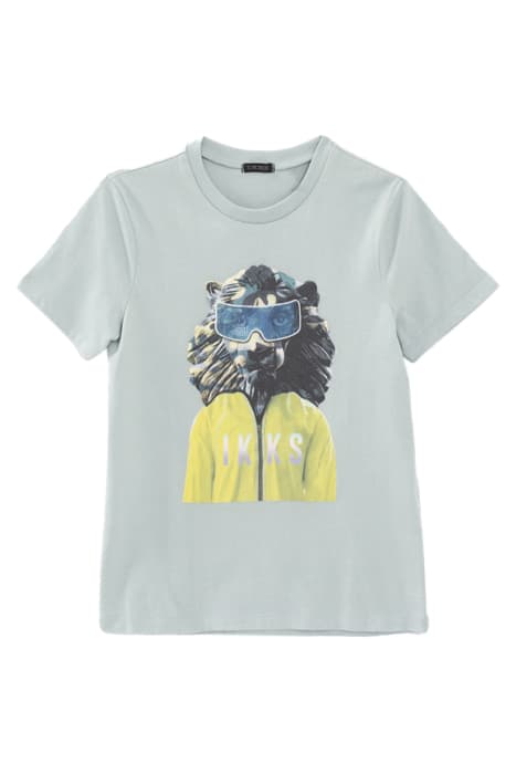 BOYS’ AQUA GREEN CAMOUFLAGE LION IMAGE T-SHIRT by IKKS