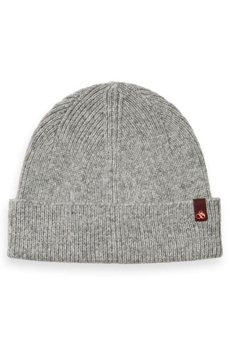 WOOL-BLEND RIB KNIT BEANIE GREY MELANGE by Scotch & Soda