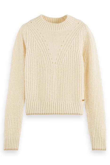 CREWNECK PULLOVER WITH PUFFED SLEEVES CREAM MOON by Scotch & Soda