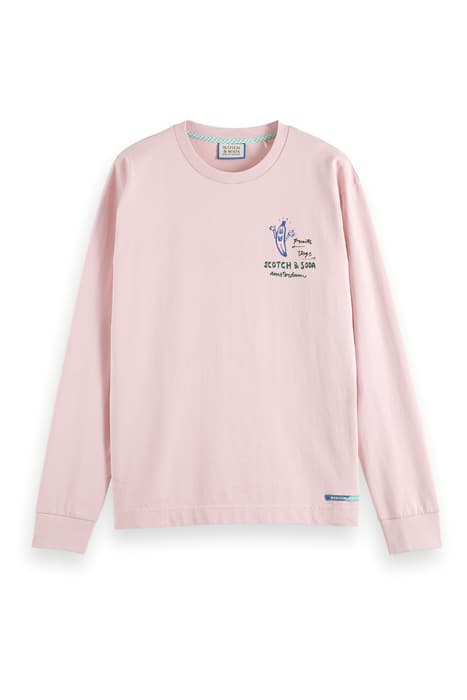 ARTWORK LONGSLEEVE T-SHIRT IN ORGANIC COTTON ROSE by Scotch & Soda