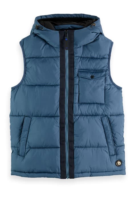 HOODED QUILTED BODYWARMER STEEL by Scotch & Soda