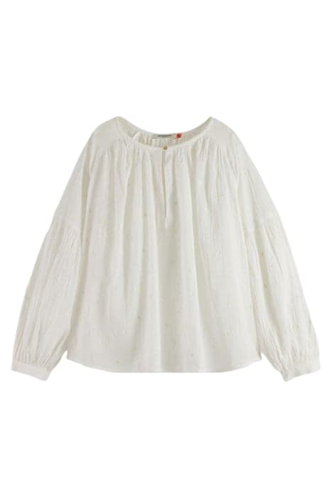 VOLUMINOUS POPOVER WITH ALLOVER EMBROIDERY IN ORGANIC COTTON by Scotch & Soda