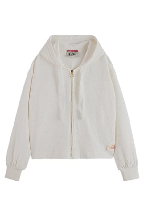 CROPPED ZIPPED THROUGH HOODIE WHITE by Scotch & Soda