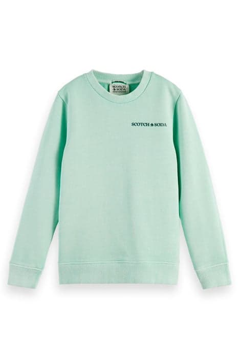 CLASSIC LOGO GARMENT-DYED SWEATSHIRT IN ORGANIC COTTON MINT by Scotch & Soda