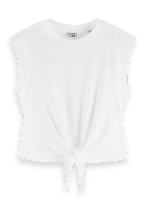 RELAXED-FIT KNOTTED T-SHIRT WHITE by Scotch & Soda