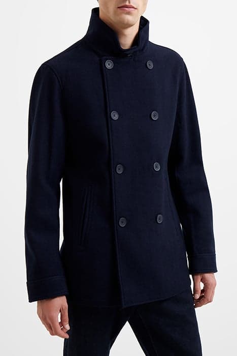 DOUBLE BREASTED FUNNEL NECK COAT DARK NAVY by French Connection