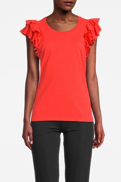 TOP COTTON SINGLE JERSEY GARMENT DYED MANDARIN by Summum Woman