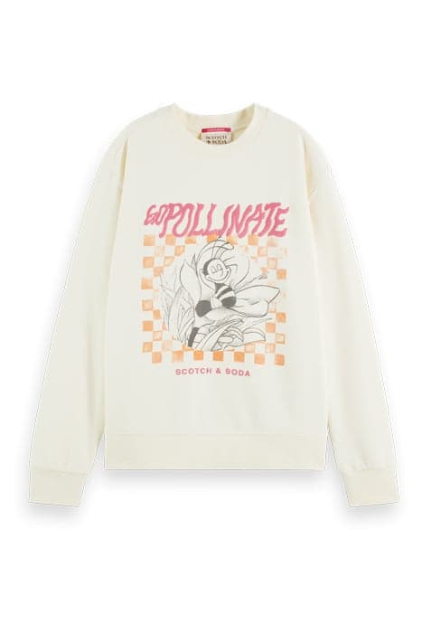 RELAXED FIT CREWNECK SWEATER VANILLA WHITE by Scotch & Soda