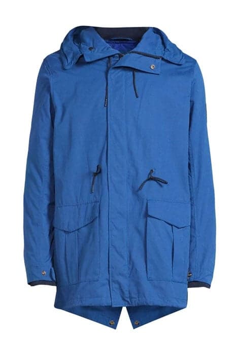 AMS BLAUW PARKA JACKET WITH EXTRA INNER JACKET IN CHECK BLUE by Scotch & Soda