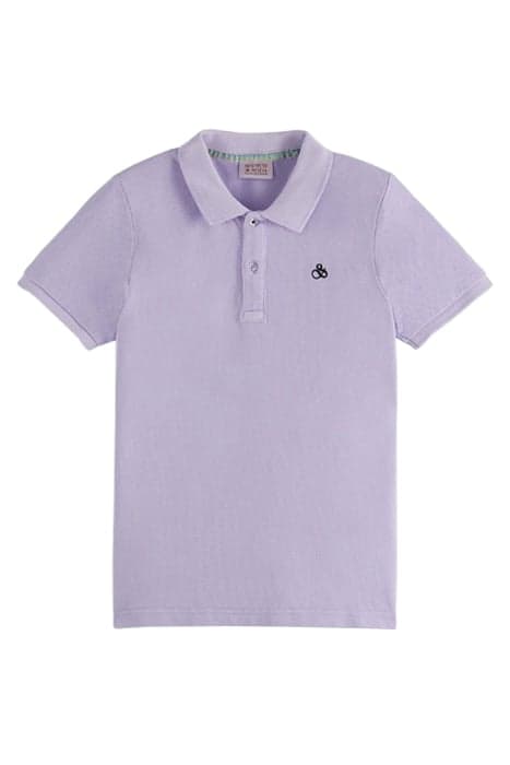 GARMENT-DYED SHORT-SLEEVED PIQUE POLO LILAC by Scotch & Soda