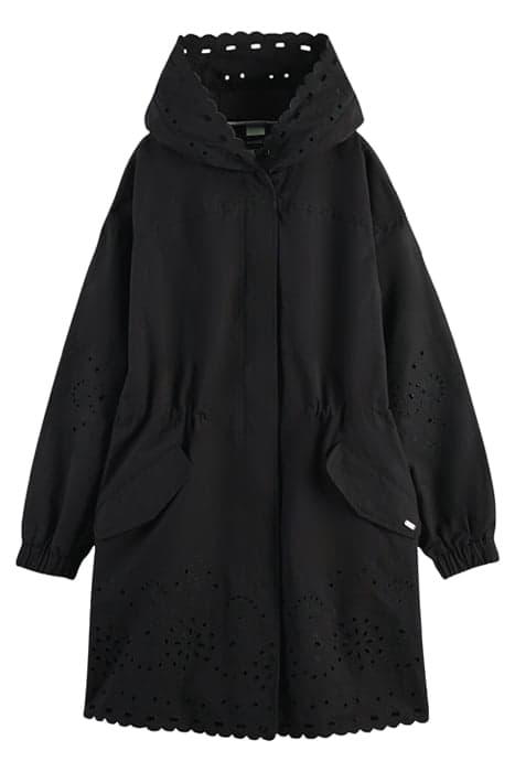 EMBROIDERY ANGLAISE PARKA JACKET BLACK by Scotch & Soda