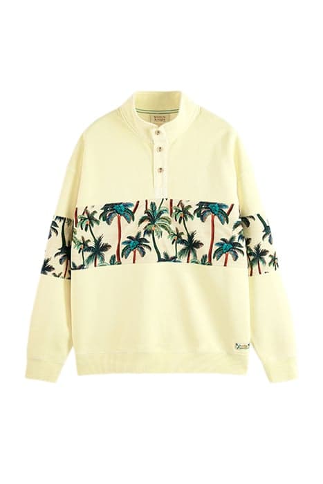 GARMENT DYE FELPA / POPLIN SWEATSHIRT BANANA by Scotch & Soda