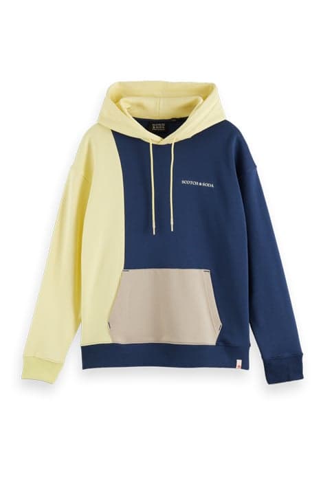 UNISEX - ORGANIC COTTON COLOURBLOCK HOODIE STORM BLUE/GLOW C by Scotch & Soda