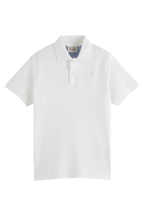 PIMA COTTON SHORT-SLEEVED POLO ECRU by Scotch & Soda