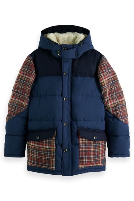 MID-LENGTH COLOR-BLOCK PUFFER JACKET COMBO A by Scotch & Soda