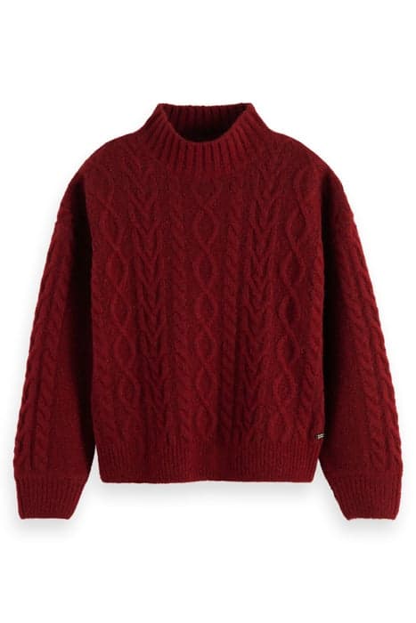 KNITTED LUREX WOOL BLEND PULLOVER DEEP RASPBERRY MELANGE by Scotch & Soda