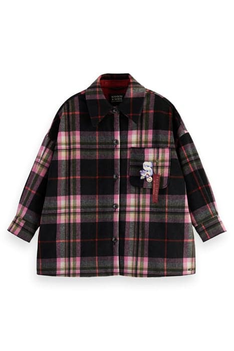 CHECKED PADDED WOOL-BLEND SHIRT JACKET BLACK SKY CHECK by Scotch & Soda