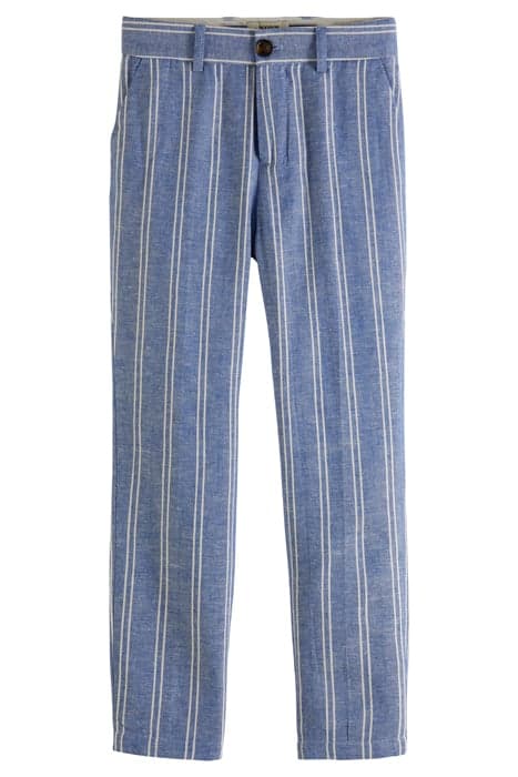 STRIPED RELAXED SLIM FIT- LINEN DRESSED PANTS BLUE STRIPE by Scotch & Soda