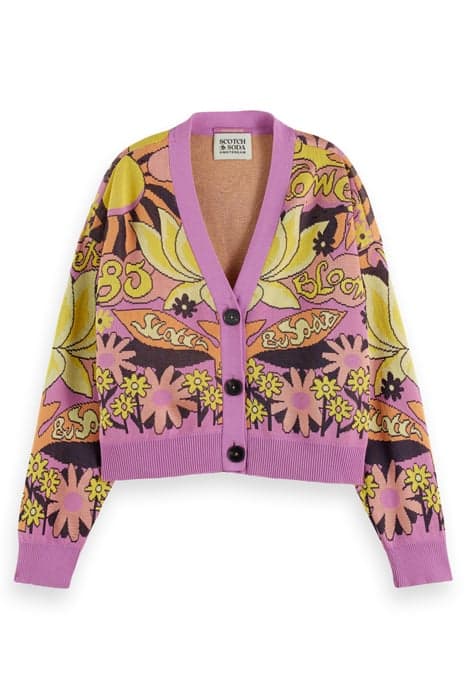 FLOWER JACQUARD CARDIGAN ORCHID PINK by Scotch & Soda