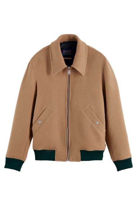 HEAVYWEIGHT WOOL-BLEND BOMBER SAND by Scotch & Soda