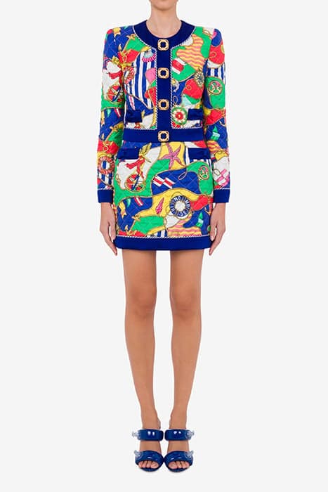 ALLOVER NAUTICAL SILK TWILL JACKET MULTICOLOR by Moschino