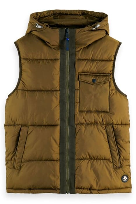 HOODED QUILTED BODYWARMER MILITARY by Scotch & Soda