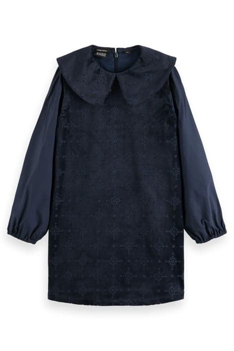 MINI-LENGTH VELVET BRODERIE-ANGLAISE DRESS NIGHT by Scotch & Soda