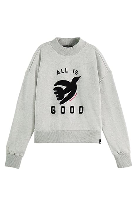 SEASONAL LOOSE CROPPED ALL-IS-GOOD FUNNEL NECK SWEATSHIRT GR by Scotch & Soda