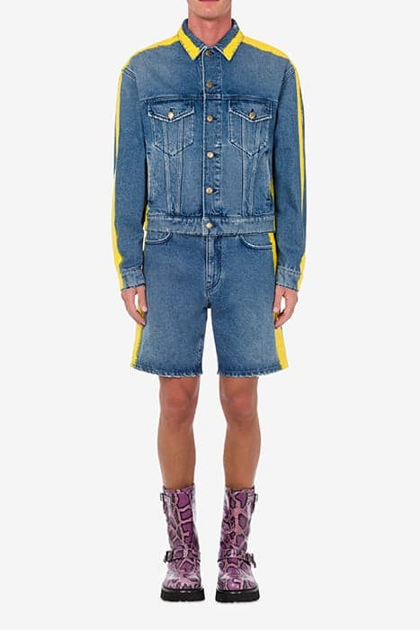 MOSCHINO PAINT DENIM JACKET BLUE by Moschino