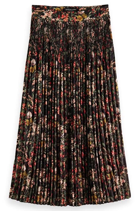 PLEATED PRINTED MAXI SKIRT IN RECYCLED POLYESTER MEADOW DEEP by Scotch & Soda