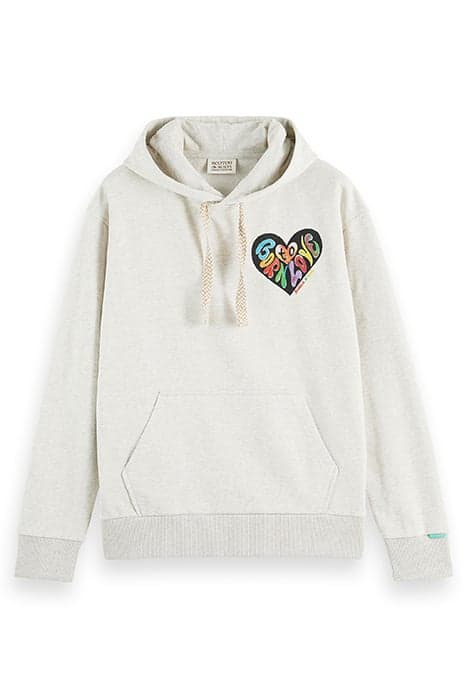 BORN TO LOVE UNISEX ORGANIC COTTON HOODED SWEATER OFF WHITE  by Scotch & Soda