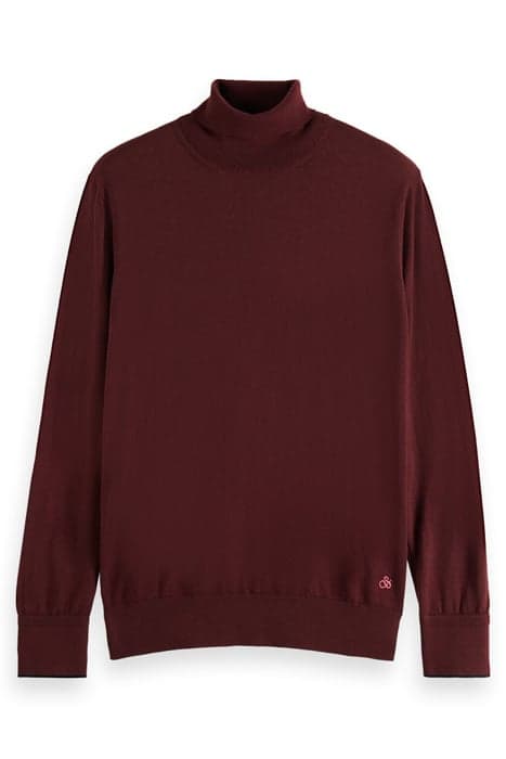 CLASSIC TURTLE NECK PULL IN MERINO WOOL BORDEAUX MELANGE by Scotch & Soda