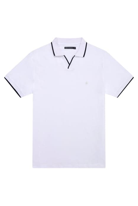 J TROPHY TIPPED POLO WHITE / MARINE by French Connection