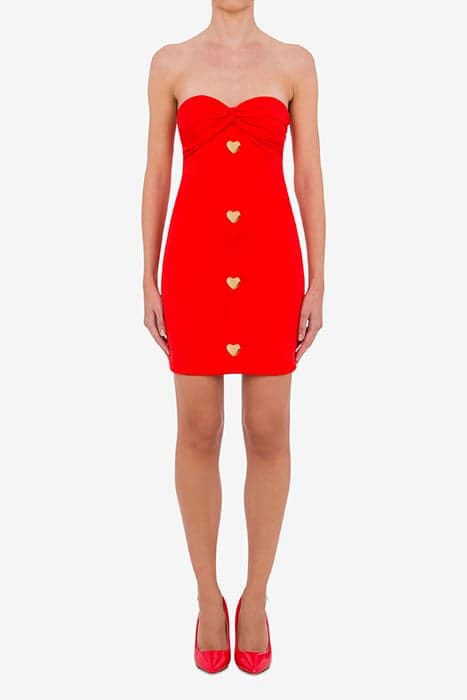 HEART BUTTONS DOUBLE JERSEY DRESS RED by Moschino