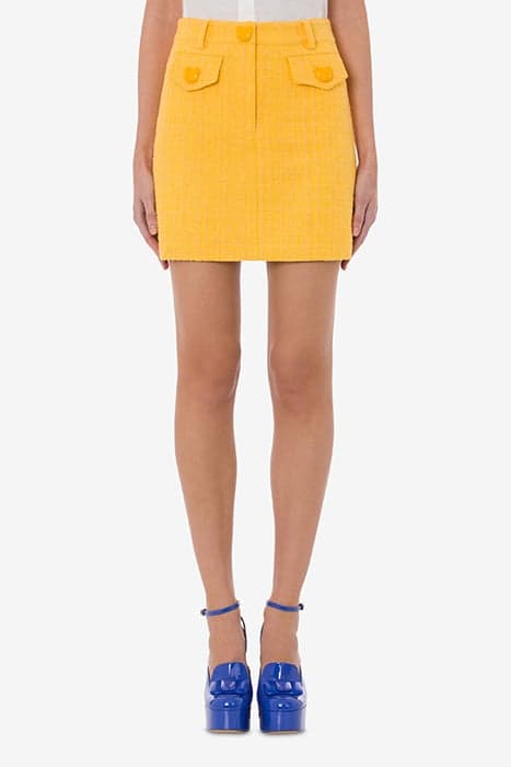 TEDDY BUTTONS TWEED MINISKIRT YELLOW by Moschino