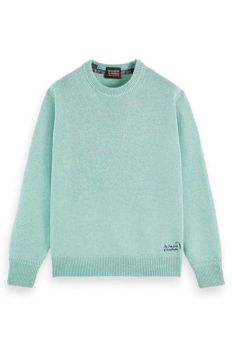 RELAXED RECYCLED WOOL CREWNECK PULLOVER TURQUOISE MELANGE by Scotch & Soda