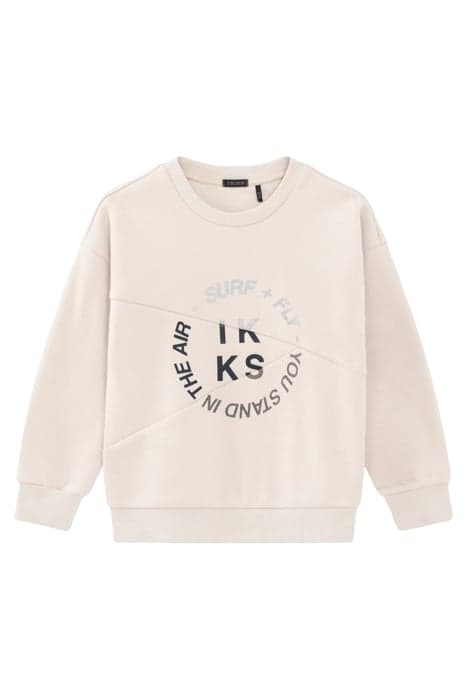 BOYS’ BEIGE SWEATSHIRT WITH REFLECTIVE RUBBER SLOGAN by IKKS