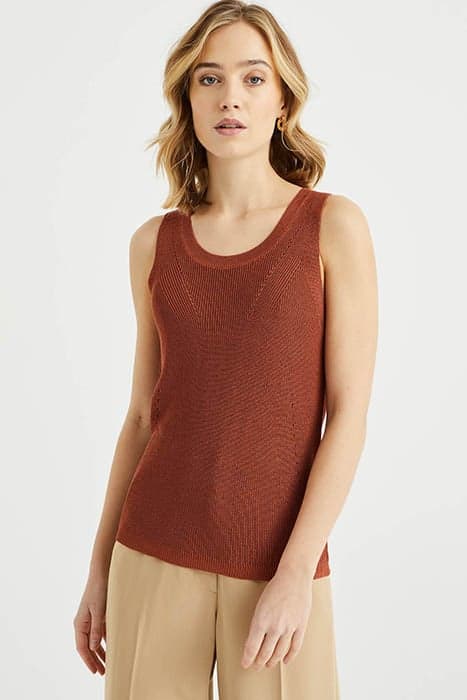 KNITTED PULLOVER RUST BROWN by WE Fashion