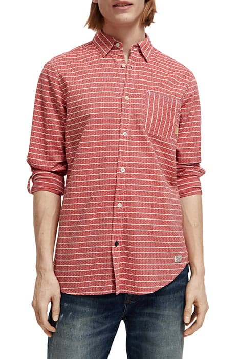 YARN DYED STRIPE SHIRT AMP RED STRIPE by Scotch & Soda